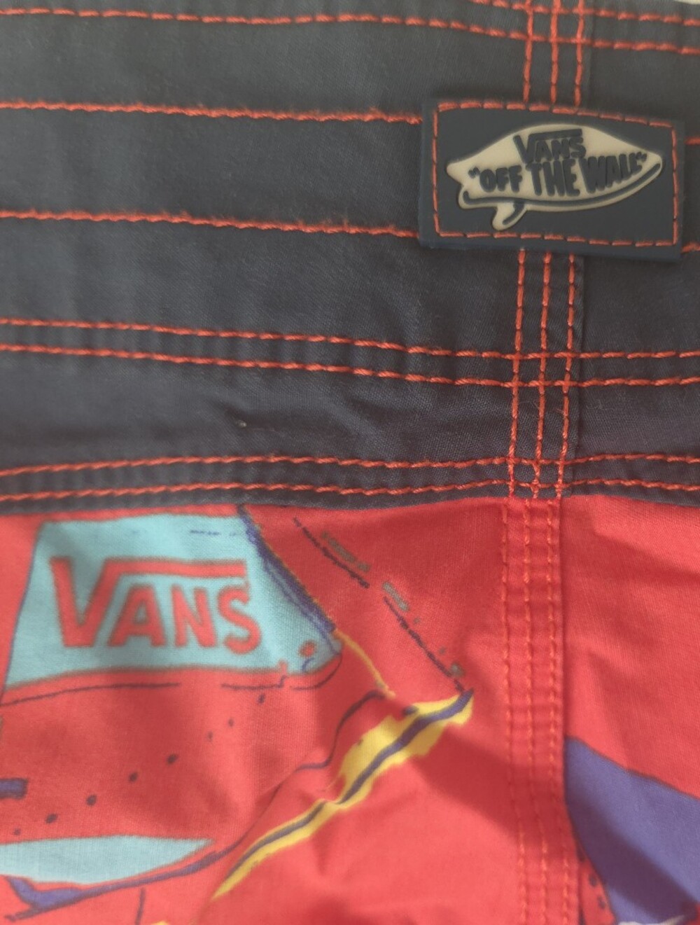 Vans Red and Black Sailboat Board Shorts - Picture 3 of 5